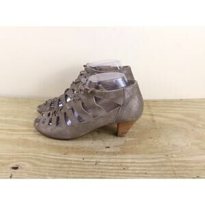 Paul Green Munchen Sandals 4.5 Brown Bronze Metallic Suede Prague Shoes Handmade